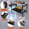 Welding Table 580kg Load Fixture Holes Slots Shelves Mobile Heavy Duty Workbench
