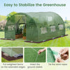 400 x 300 x 200 cm Outdoor Walk-in Tunnel Greenhouse-Green