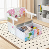 3 in 1 Kids Convertible Activity Bench Children Table &Chair Set Toy Storage Box