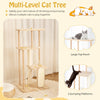 126 cm Tall Solid Wood Cat Tree Home 4-Tier Large Cat Tower w/Beech Post