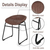Set of 2 Bar Stool Vintage Rustic Kitchen Pub Bar Chairs High Back Sunken Seat