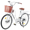 26 inch Wheels Adult City Bike Ladies Women Bicycle Vintage with Basket Cycle UK