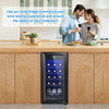 18 Bottle Wine Fridge Cooler , 5-18 C Touch Control, LED, Only 42dB,Black