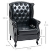 Chesterfield-style Wing Back Tufted Accent Chair Black
