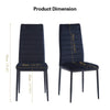 4pcs High Back Black Velvet Dining Chairs Padded Seat Dining Room Kitchen