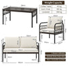 4 pcs Patio Furniture Set Outdoor Wicker Conversation Bistro Set With Cushions