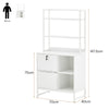 White Multifunctional Bookshelf Storage Cabinet Bookcase 2 Shelves & Cupboard
