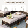 7 Piece Patio Conversation Sofa Set Wicker Outdoor Furniture Sets with Cushioned