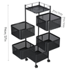 6 Tier Kitchen Rotating Storage Trolley Cart Utility Vegetable Mobile Shelf Rnjg