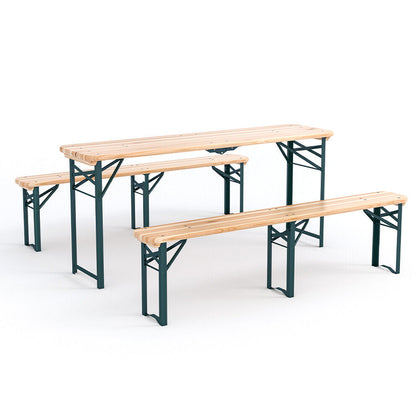 5.8FT Wooden Garden Picnic Folding Table Chair Set Outdoor Patio BeerParty Bench