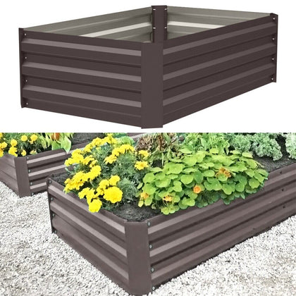 100x100x30cm Vegetables Planter Raised Bed Heavy Duty Metal Garden Deck Reusable