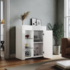 LED Living Room Set High Gloss TV Stand Display Cabinet White Cupboard Storage