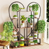 Extra Large Metal Plant Stand Creative Half Heart Shape Ladder Plant Shelf Hooks