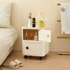 Wheeled Plastic Storage Unit Square Cabinet Box Tallboy Multi Shelves with Doors