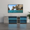 Mondeer LED TV Cabinet TV Stand 140cm with 5 Open Compartments 1 Door RGB Lights