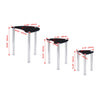 Nest of 3 Black Clear Tempered Glass Side End Lamp Sofa Tables Nested Tables