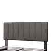 Double Bed Frame, Velvet Upholstered Platform Bed with Channel Tufted Headboard