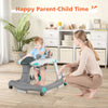 2-in-1 Baby Walker Foldable Activity Baby Push Walker Adjustable Height & Speed