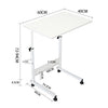 Mobile Over Bed Chair Table Overbed Height Adjustable Laptop Serving Tray Stand