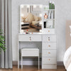 Vanity Set Makeup Table with Lighted Mirror Dressing Table 6Drawer Dresser Desk