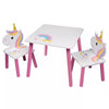 Kids Wooden Table & 2 Chairs Themed Set Furniture Play Room Desk Toddlers Junior