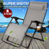 1X Heavy Duty Zero Gravity Chair Folding Lounge Beach Outdoor Square Frame