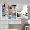 White Dressing Table MDF Makeup Desk Dresser with Slide Mirror 6 Drawers Stool