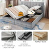 Upholstered Bed with Storage Ottoman Bed Frame Spliced Bed with 2x Single Bed