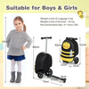 2-in-1 Ride On Scooter Suitcase 19” Kids Travel Luggage Gift Folding Scooter Bee