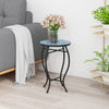 Outdoor Patio Side Table Mosaic Accent Table Coffee Table Porch Plant Stand Blue