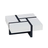 4 Drawers Coffee Table Storage Square Living Room Lounge MDF 90*90CM Black+White