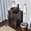 Bathroom Sink Bowl Wash Basin Countertop Tempered Glass Tap Waste Set Round