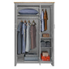 Lisbon Light Grey 3 Door Wardrobe Bedroom Furniture Storage Cupboard