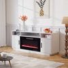 58in TV Stand and Fireplace Set for TVs White Surround W/ Electric Heater Insert