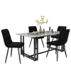 Set of 4 Dining Chairs with Backrest Metal Legs Living Room Kitchen Chairs Black