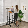 2-Tier Adjustable Standing Desk Mobile Sit Stand computer Desk on Wheels