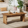 47-Inch Solid Wood Coffee Table, Farmhouse Rectangular Center Cocktail Tea Table