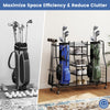Heavy Duty Metal Golf Storage Rack w/Removable Golf Club Holder Black