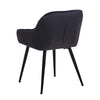 2X Dining Chairs Black velvet Tufted Seat Metal Leg Dining Room Kitchen Chair