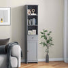 Freestanding Bathroom Storage Cabinet with 3 Open Shelves & Door Cabinet Grey