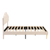 Fabric Upholstered Platform Bed 5 ft King Bed Frame with Headboard in Velvet