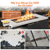 50000BTU Outdoor Gas Fire Pit Propane Rectangular Fire Pit Table w/Burner &Cover