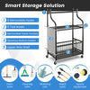 Garden Yard Tool Organizer Rolling Tool Garage Storage Rack w/ Universal Wheels