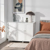 Multipurpose Sewing Machine Desk with Storage Shelves-White