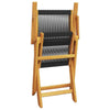 Folding Garden Chairs Set of 4 Black Solid Acacia Wood Garden Patio N1V7