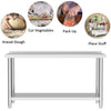 Commercial Stainless Steel Catering Table Work Bench Worktop Backsplash / Wheel