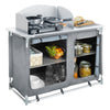 Outdoor 4-shelf Camping Cupboard Kitchen Cooking Table Stand with Carrying Bag