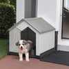 XL Plastic Dog Kennel Pet House Garden Indoor Outdoor Animal Shelter Bed+Door