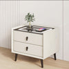 LED Nightstand Smart Bedside Table Modern End Table With USB Ports & Drawer