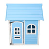 Large Wooden Playhouse with Doors, Windows, Apex Roof for Kids Children- Blue UK